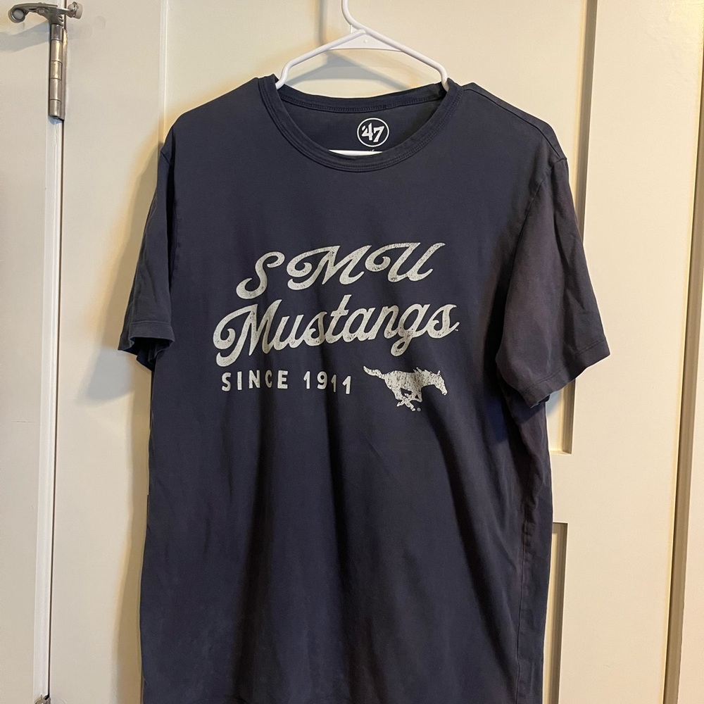 47 Navy Blue SMU Mustangs T-Shirt